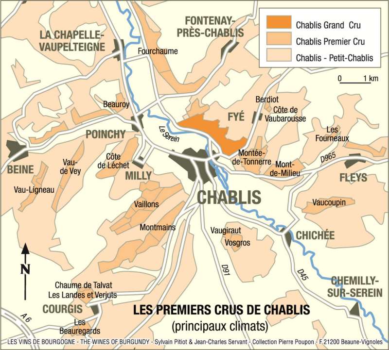 勃艮第共有五大产区——夏布利(chablis),夜丘(cote de