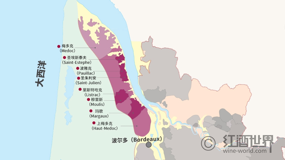 波尔多地图中文版图片
